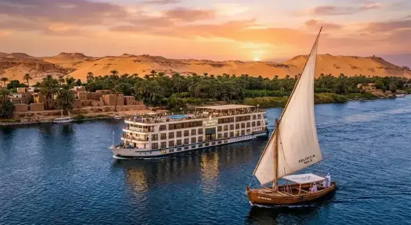 Nile cruise in Egypt sailing between Luxor and Aswan